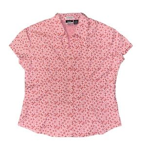DCC Missy pink polka dot stretchy shirt women’s L